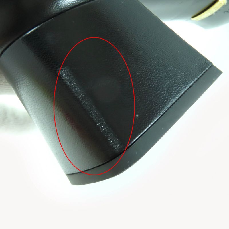 Gucci 643884 Malaga KID NERO Horsebit Mid Heel Leather Pumps Gold Hardware 38