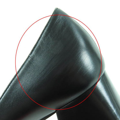 Gucci 643884 Malaga KID NERO Horsebit Mid Heel Leather Pumps Gold Hardware 38