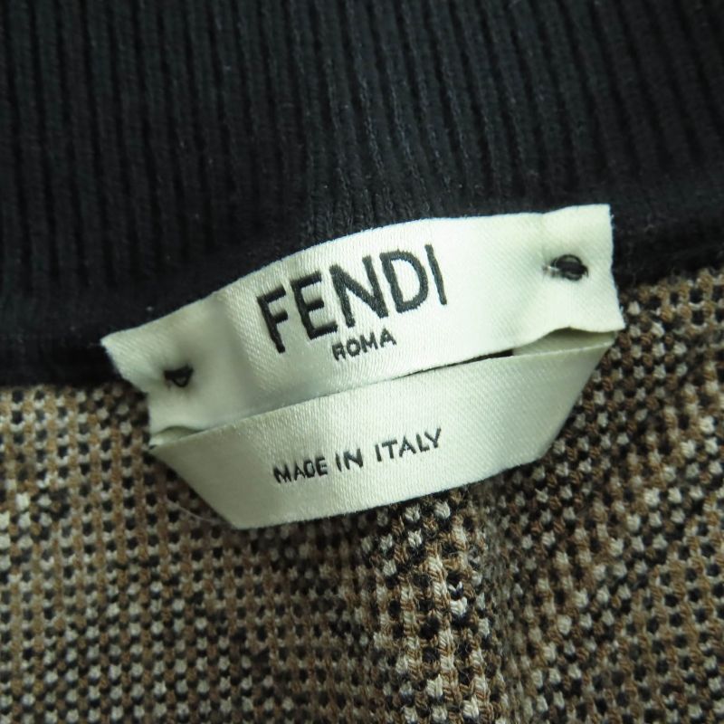 Fendi F Logo Allover Zucca Pattern Knit Skirt Mini Skirt Trapezoidal Skirt