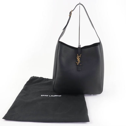 Saint Laurent Paris 753837 LE 5 A 7 Soft Large Leather Shoulder Bag Black Gold