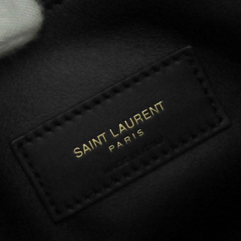 Saint Laurent Paris 753837 LE 5 A 7 Soft Large Leather Shoulder Bag Black Gold