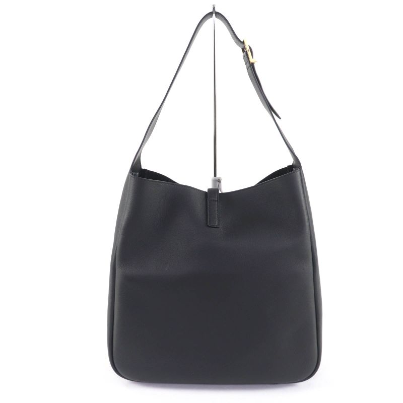 Saint Laurent Paris 753837 LE 5 A 7 Soft Large Leather Shoulder Bag Black Gold