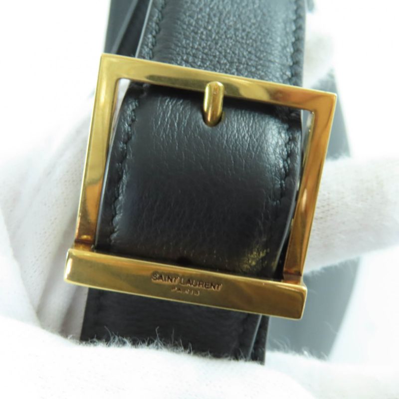 Saint Laurent Paris 753837 LE 5 A 7 Soft Large Leather Shoulder Bag Black Gold