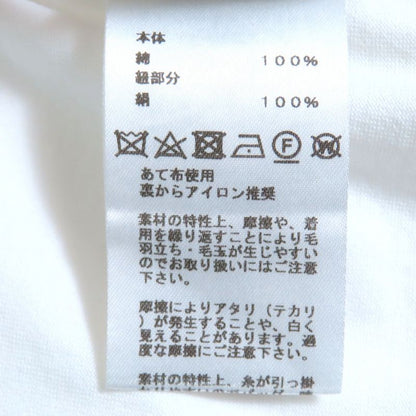 Hermes 06-7731 20SS 100% Cotton 100% Silk Top With Loop Tie Short Sleeve