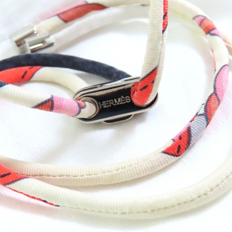 Hermes 06-7731 20SS 100% Cotton 100% Silk Top With Loop Tie Short Sleeve