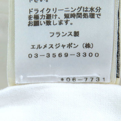 Hermes 06-7731 20SS 100% Cotton 100% Silk Top With Loop Tie Short Sleeve