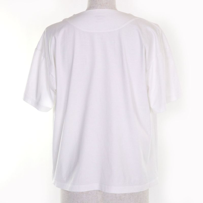 Hermes 06-7731 20SS 100% Cotton 100% Silk Top With Loop Tie Short Sleeve