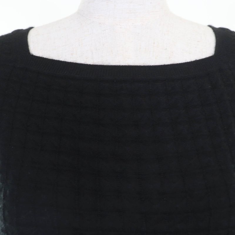 Hermes Cashmere Silk Seventh Sleeve Knit Top Sweater Black 38 Made In Italy