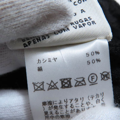 Hermes Cashmere Silk Seventh Sleeve Knit Top Sweater Black 38 Made In Italy