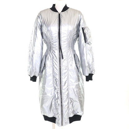 Gucci 24SS Resort Collection Metallic Runway Worn Zip Up Long Coat Silver 36