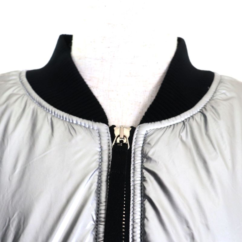 Gucci 24SS Resort Collection Metallic Runway Worn Zip Up Long Coat Silver 36