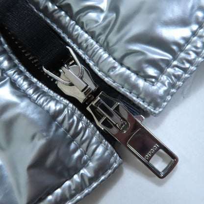 Gucci 24SS Resort Collection Metallic Runway Worn Zip Up Long Coat Silver 36