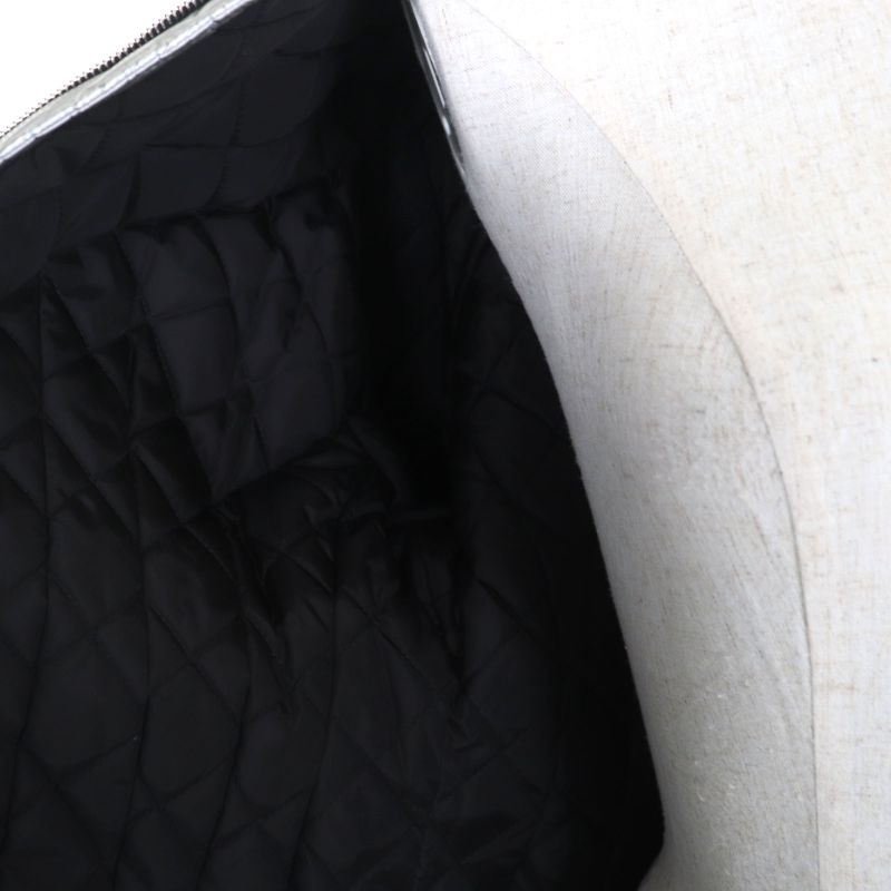 Gucci 24SS Resort Collection Metallic Runway Worn Zip Up Long Coat Silver 36