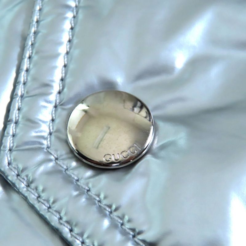 Gucci 24SS Resort Collection Metallic Runway Worn Zip Up Long Coat Silver 36