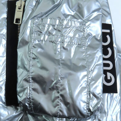 Gucci 24SS Resort Collection Metallic Runway Worn Zip Up Long Coat Silver 36