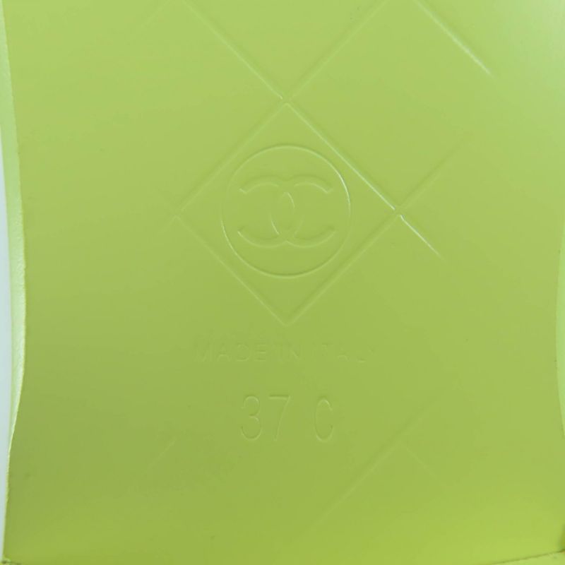 CHANEL G45474 Coco Mark Matelasse Turnlock Leather Loafers Yellow 37 With Box