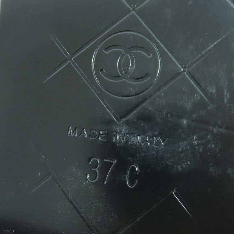 CHANEL G36646 Coco Mark Matelasse Turnlock Leather Loafer Black 37 With Box And