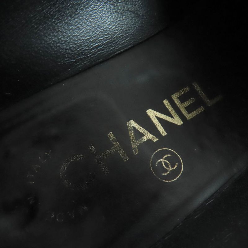 CHANEL G36646 Coco Mark Matelasse Turnlock Leather Loafer Black 37 With Box And
