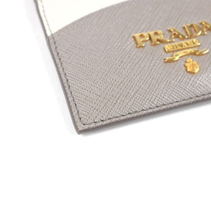 Prada 1mc025 Saffiano Leather Metal Logo Pass Case Business Card Holder Card