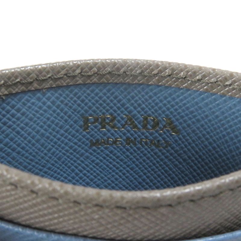 Prada 1mc025 Saffiano Leather Metal Logo Pass Case Business Card Holder Card