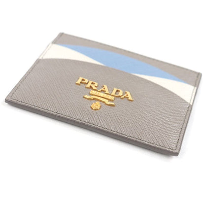 Prada 1mc025 Saffiano Leather Metal Logo Pass Case Business Card Holder Card