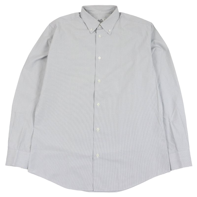 Hermes 100% Cotton Sleeve Serie Button Down H Logo All Over Long Sleeves Long
