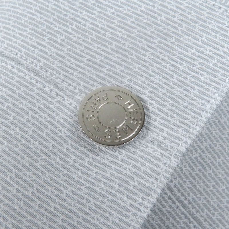 Hermes 100% Cotton Sleeve Serie Button Down H Logo All Over Long Sleeves Long