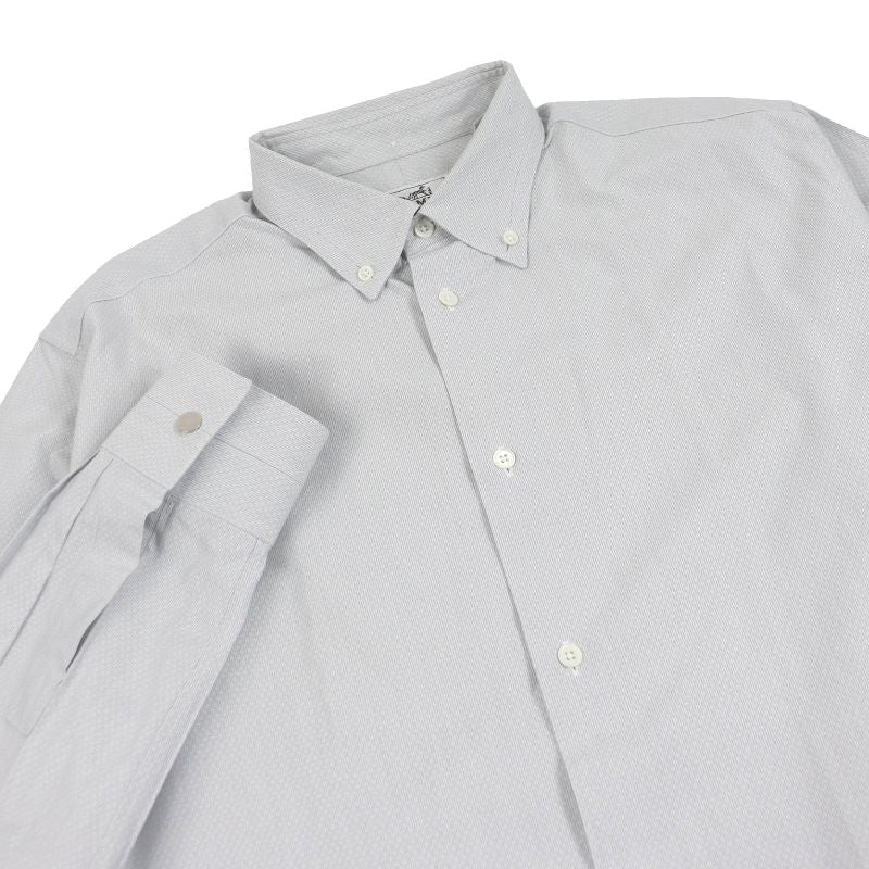 Hermes 100% Cotton Sleeve Serie Button Down H Logo All Over Long Sleeves Long