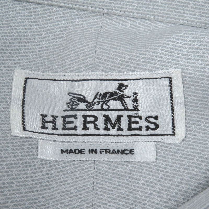 Hermes 100% Cotton Sleeve Serie Button Down H Logo All Over Long Sleeves Long
