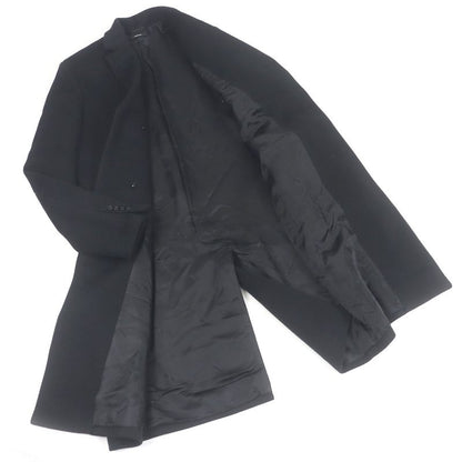 Hermes 21AW 100% Cashmere Lamb Leather Piping Chester Coat Black 44 With