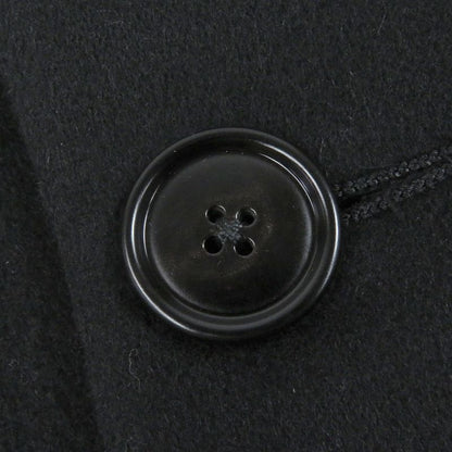 Hermes 21AW 100% Cashmere Lamb Leather Piping Chester Coat Black 44 With