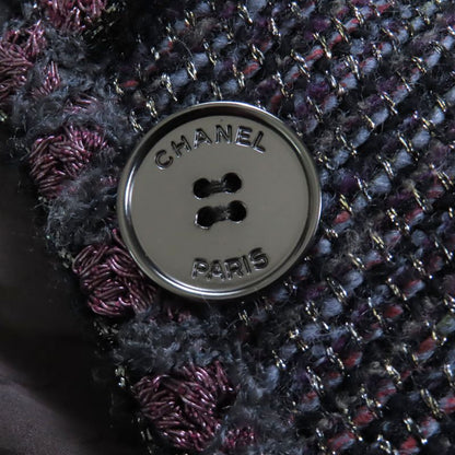 CHANEL P42301 100% Silk Lining With Coco Mark Buttons Lame Collarless Tweed