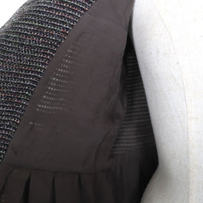 CHANEL P42301 100% Silk Lining With Coco Mark Buttons Lame Collarless Tweed