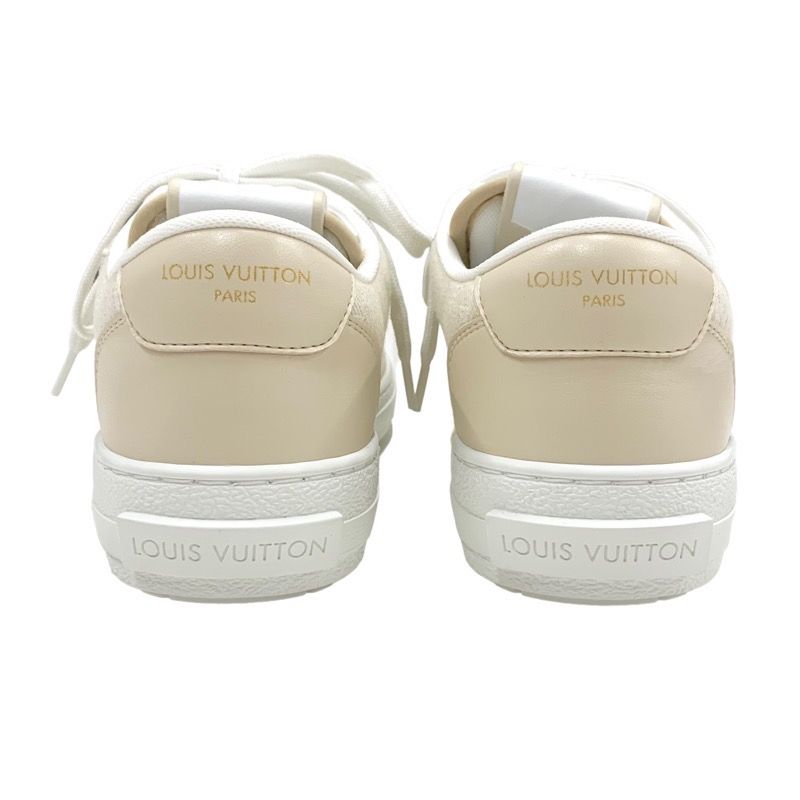 Louis Vuitton Charlie Line Sneakers Shoes Fabric Beige White Unused LV Logo