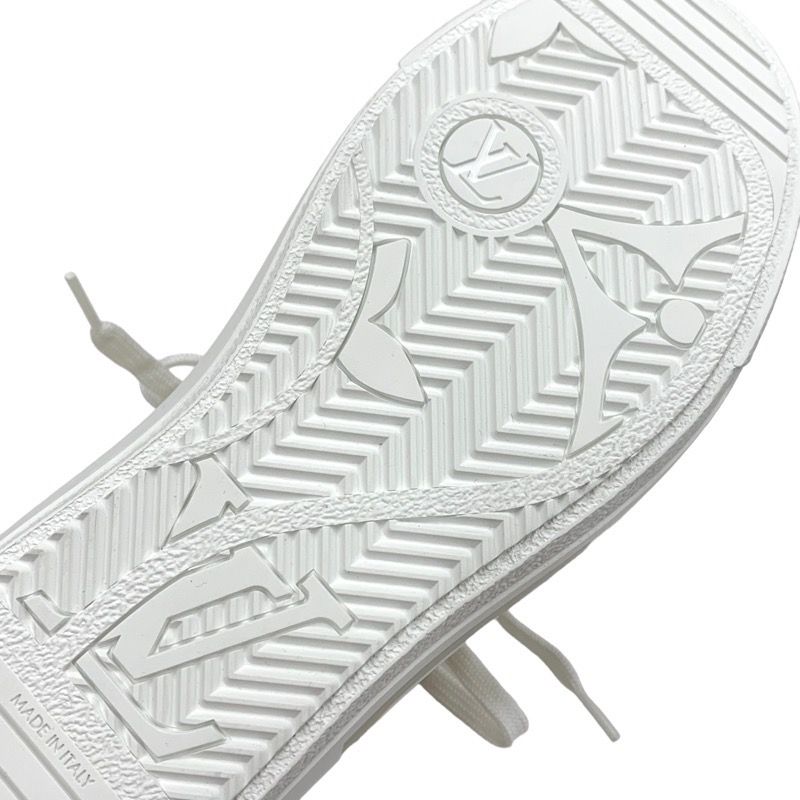 Louis Vuitton Charlie Line Sneakers Shoes Fabric Beige White Unused LV Logo