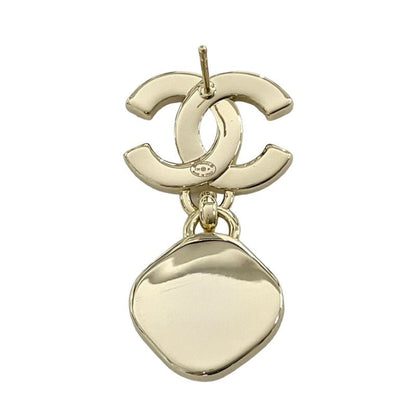 Chanel Earrings Earring Gold Coco Mark Rhinestone Pearl