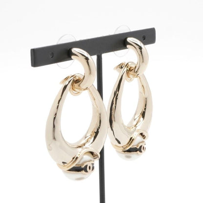 Chanel Earrings Earring Gold Coco Mark Pearl