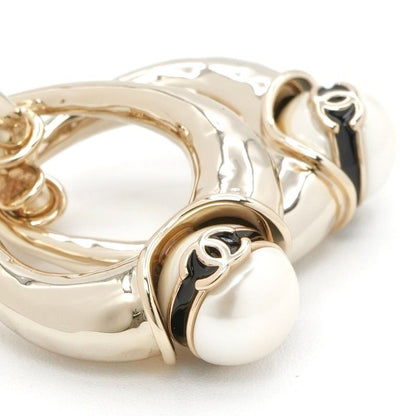 Chanel Earrings Earring Gold Coco Mark Pearl