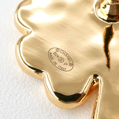 Chanel Earrings Earring Gold Black Coco Mark Clover