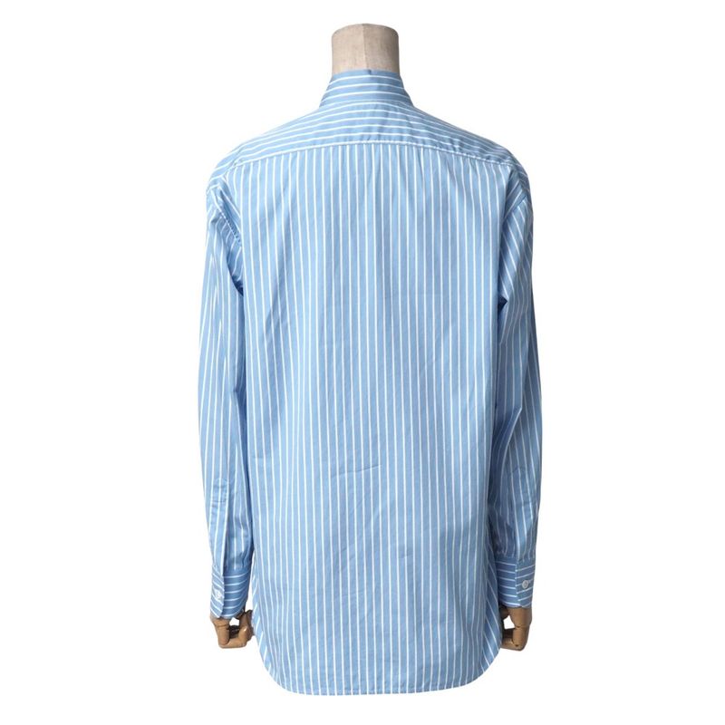 Celine Long Sleeve Shirt Size 34 Stripe Tie Collar Ribbon Blouse Made In Italy