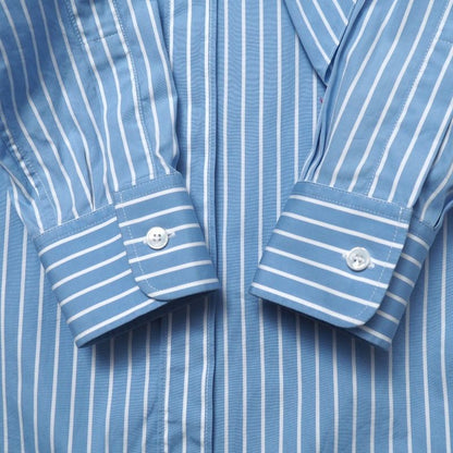 Celine Long Sleeve Shirt Size 34 Stripe Tie Collar Ribbon Blouse Made In Italy