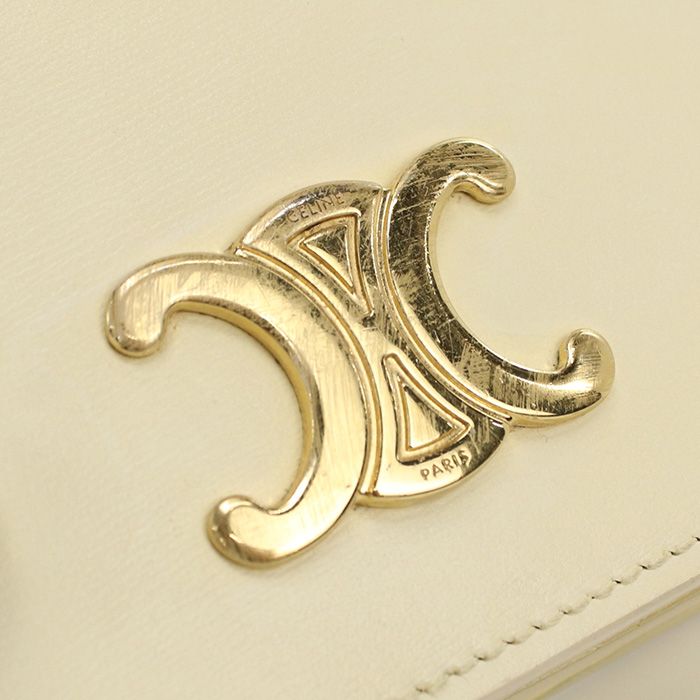Celine Compact Wallet Triomphe 10k62 3DPV Calf Women's