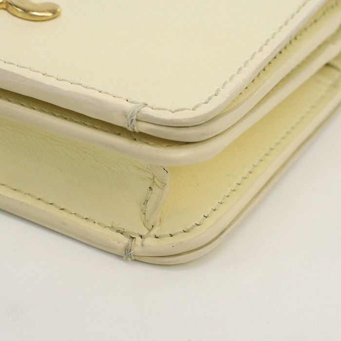 Celine Compact Wallet Triomphe 10k62 3DPV Calf Women's