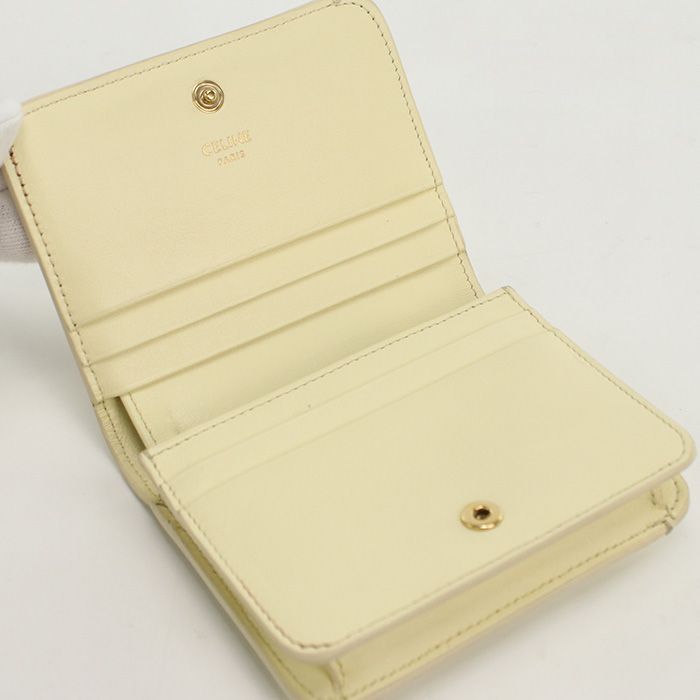 Celine Compact Wallet Triomphe 10k62 3DPV Calf Women's