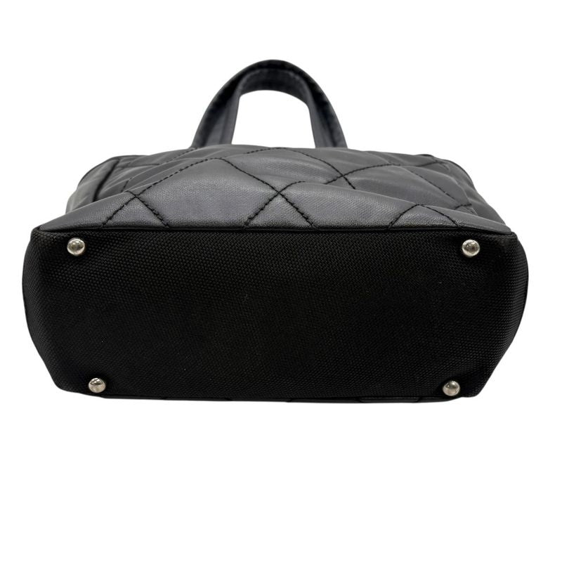 3420 Chanel Tote Paris Biarritz Tote PM A34208 Coated Canvas Black Silver