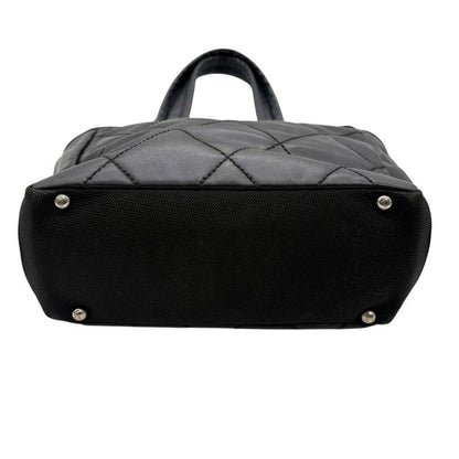 3420 Chanel Tote Paris Biarritz Tote PM A34208 Coated Canvas Black Silver