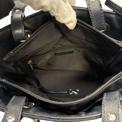 3420 Chanel Tote Paris Biarritz Tote PM A34208 Coated Canvas Black Silver