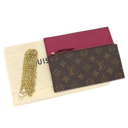 Louis Vuitton Chain Wallet Pochette Felicie Monogram Canvas Fuchsia Gold