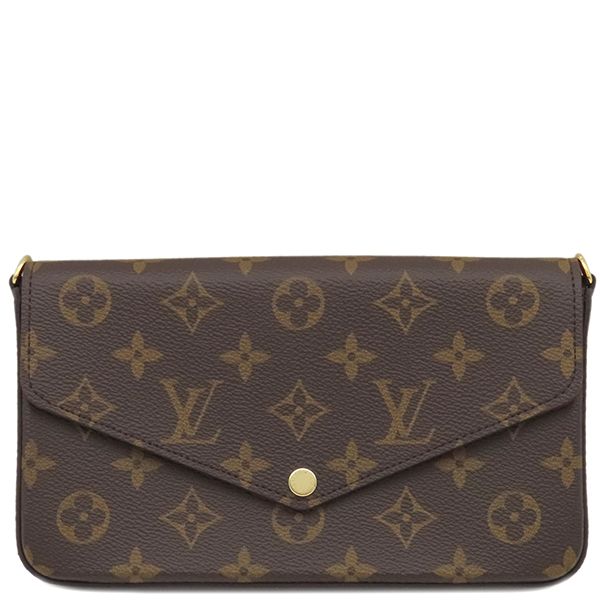 Louis Vuitton Chain Wallet Pochette Felicie Monogram Canvas Fuchsia Gold