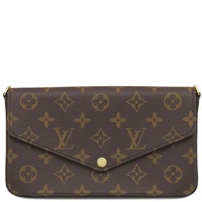 Louis Vuitton Chain Wallet Pochette Felicie Monogram Canvas Fuchsia Gold